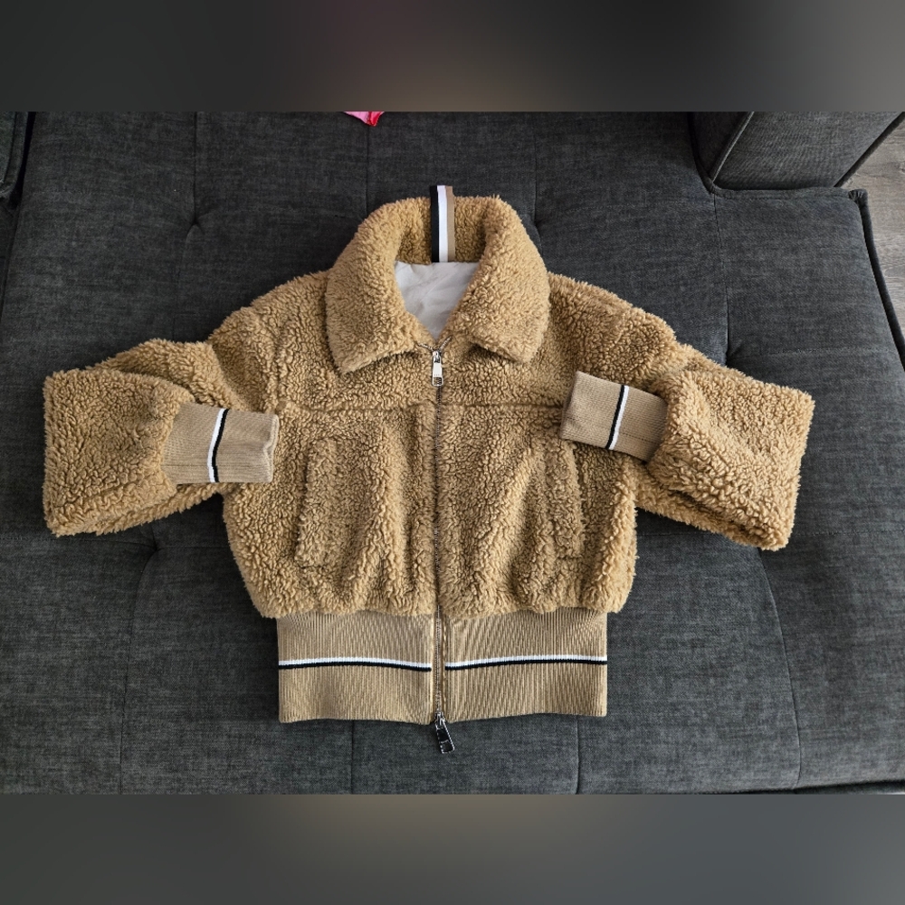 NWOT Hugo Boss Jatedy bomber jacket in teddy bear faux shearling Sz. 6 - Fits M